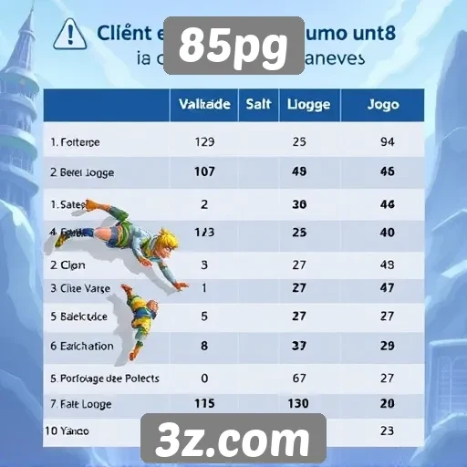 Comparação entre 85pg e outros sites de jogos